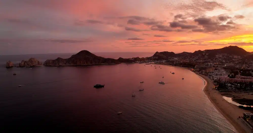 Cabo,San,Lucas,Mexico,Fire,Sky,Orange,Red,Purple,Aerial