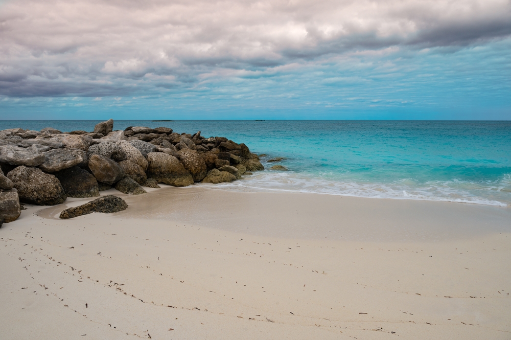 Bimini,Beach,With,Rocks,In,The,Bahamas