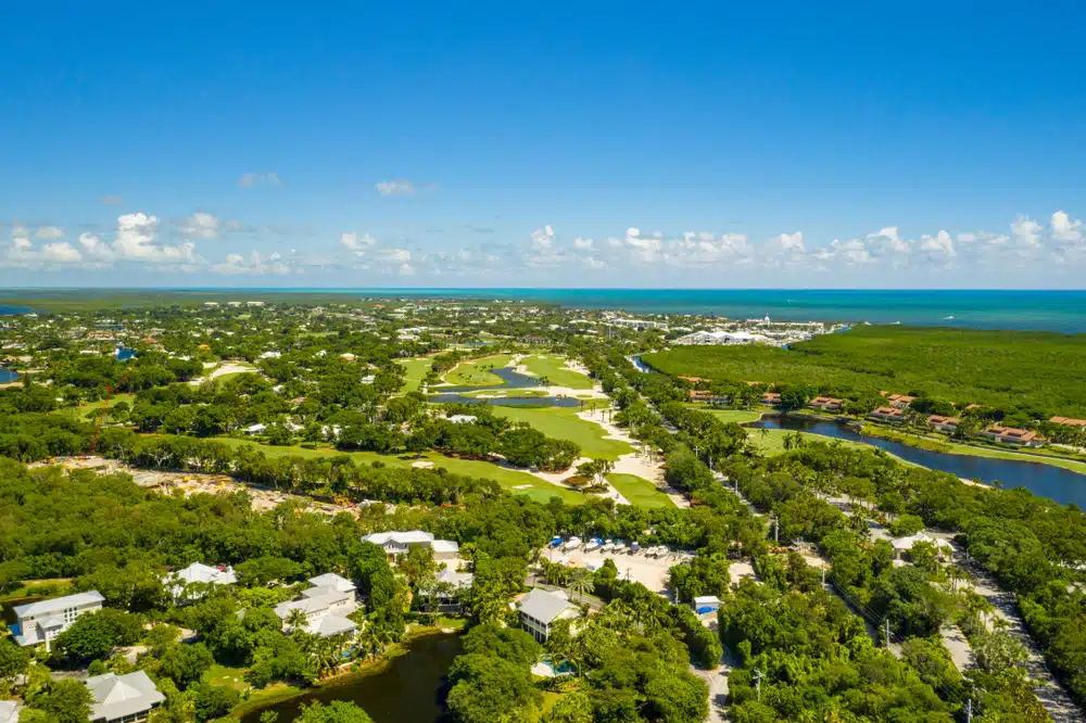Aerial,Drone,Photo,Ocean,Reef,Club,Key,Largo,Florida,An