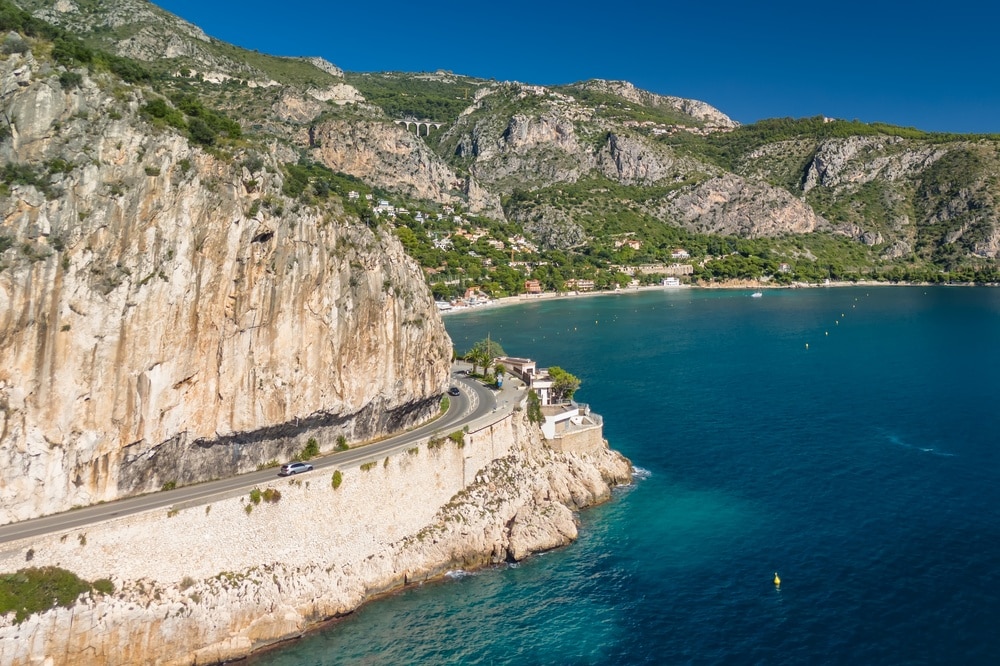Aerial,View,Of,The,French,Riviera,Coastline,Between,Nice,And