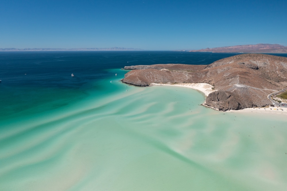 Stunning,Aerial,Drone,View,Of,Balandra,Beach,,La,Paz,,Mexico