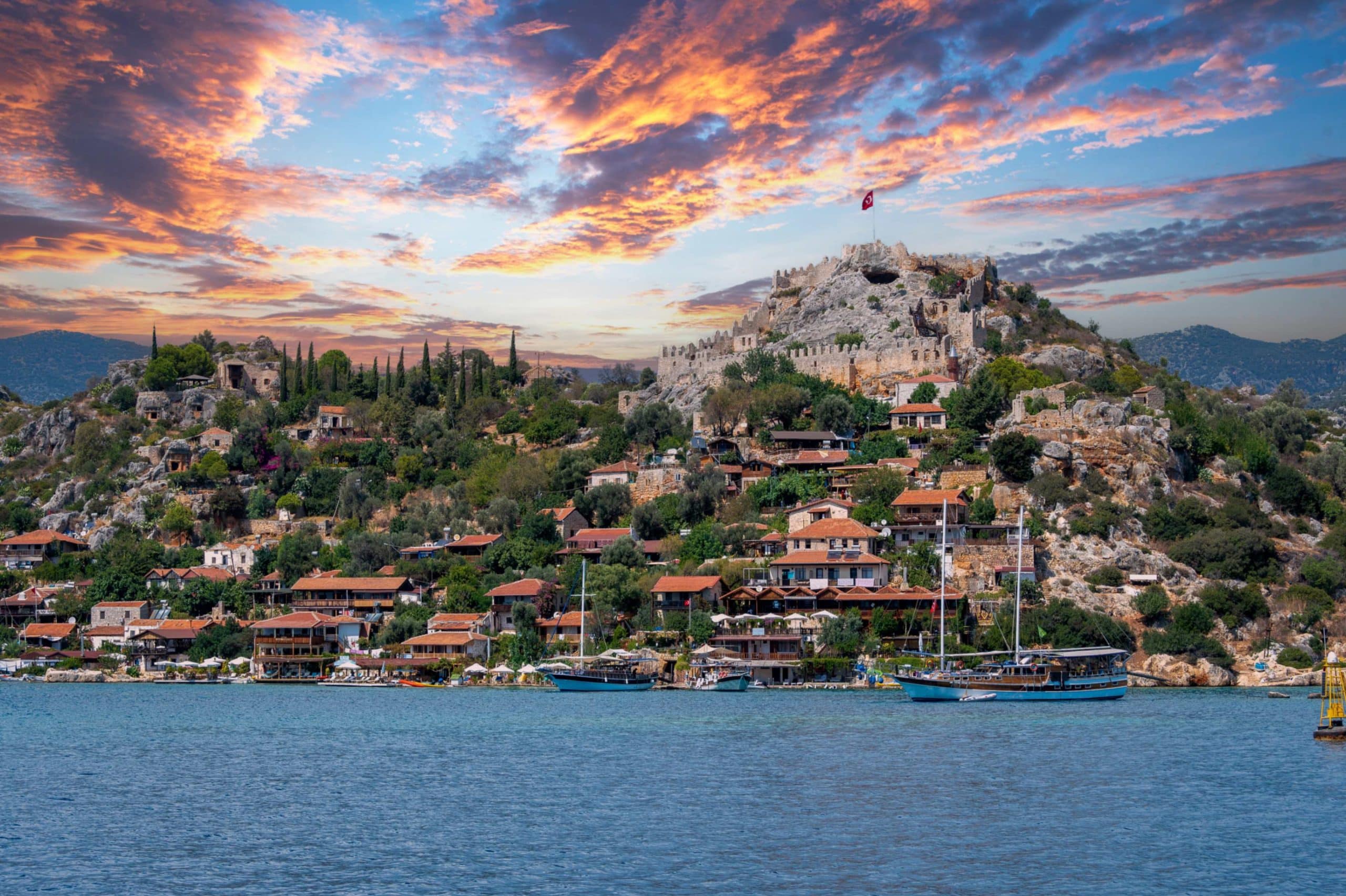 jpeg-optimizer_Kalekoy view in Kekova Gulf. Turkey shutterstock_2507173041