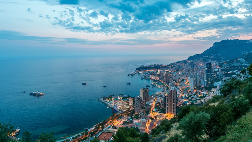 Aerial,Panoramic,Top,View,Of,Monaco,From,The,Grand,Corniche