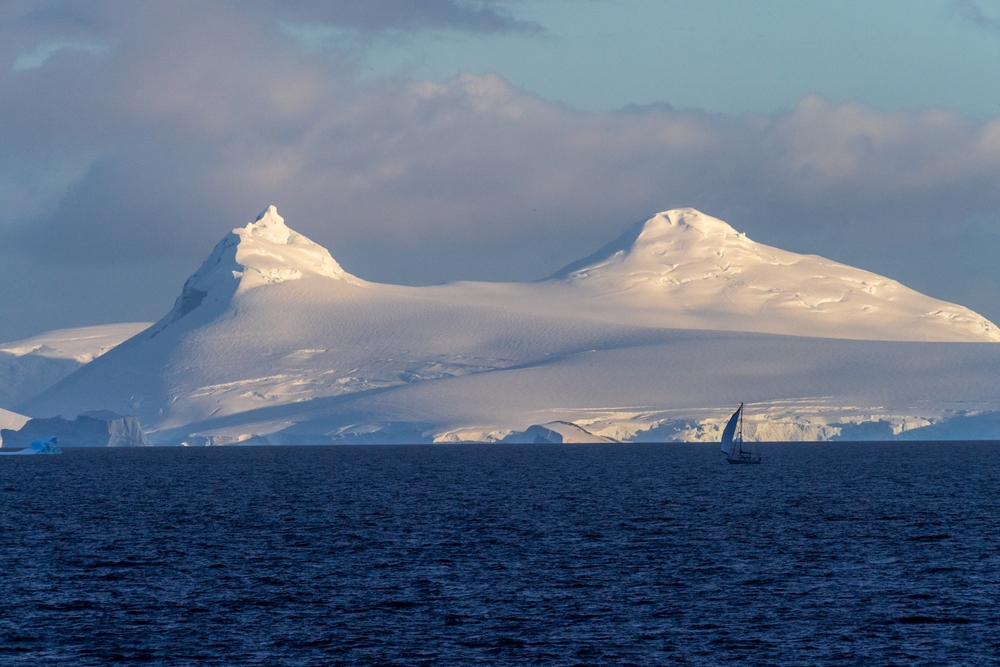 An,Antarctic,Landscape,,Taken,During,The,Golden,Hour,,Just,After