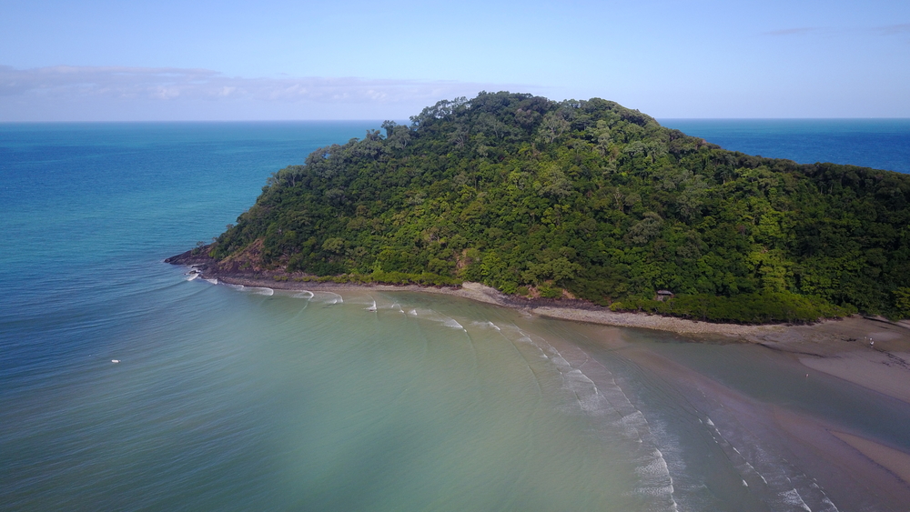 Aerial,View,Of,Beach,,Coast,And,Sea.,Cape,Tribulation,,Queensland,