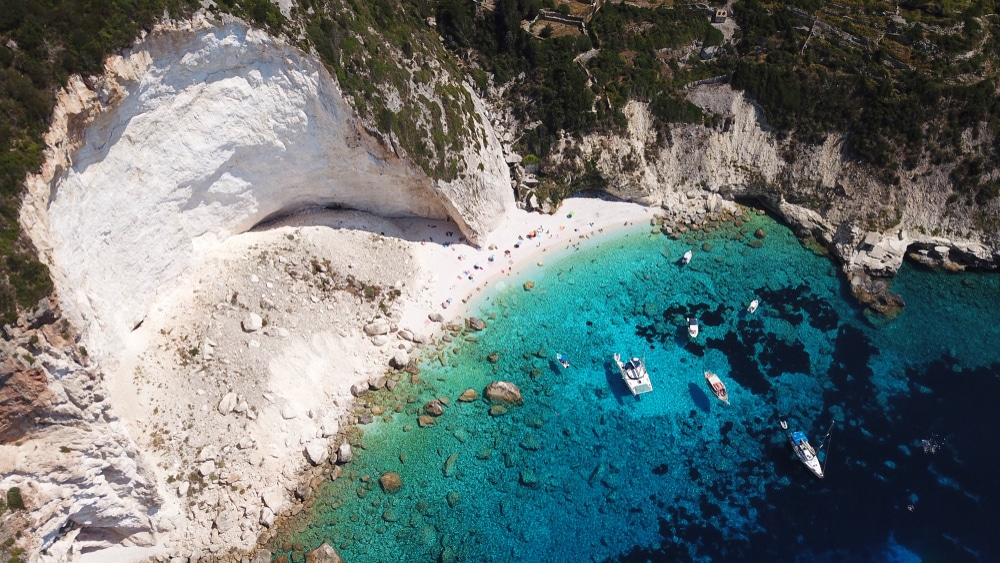 Aerial,Photo,Of,Iconic,White,Cliff,Tropical,Bay,Forming,A