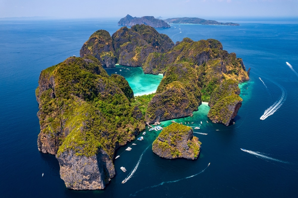 Travel,Drone,Photo,Of,Phi,Phi,Leh,With,Maya,Bay